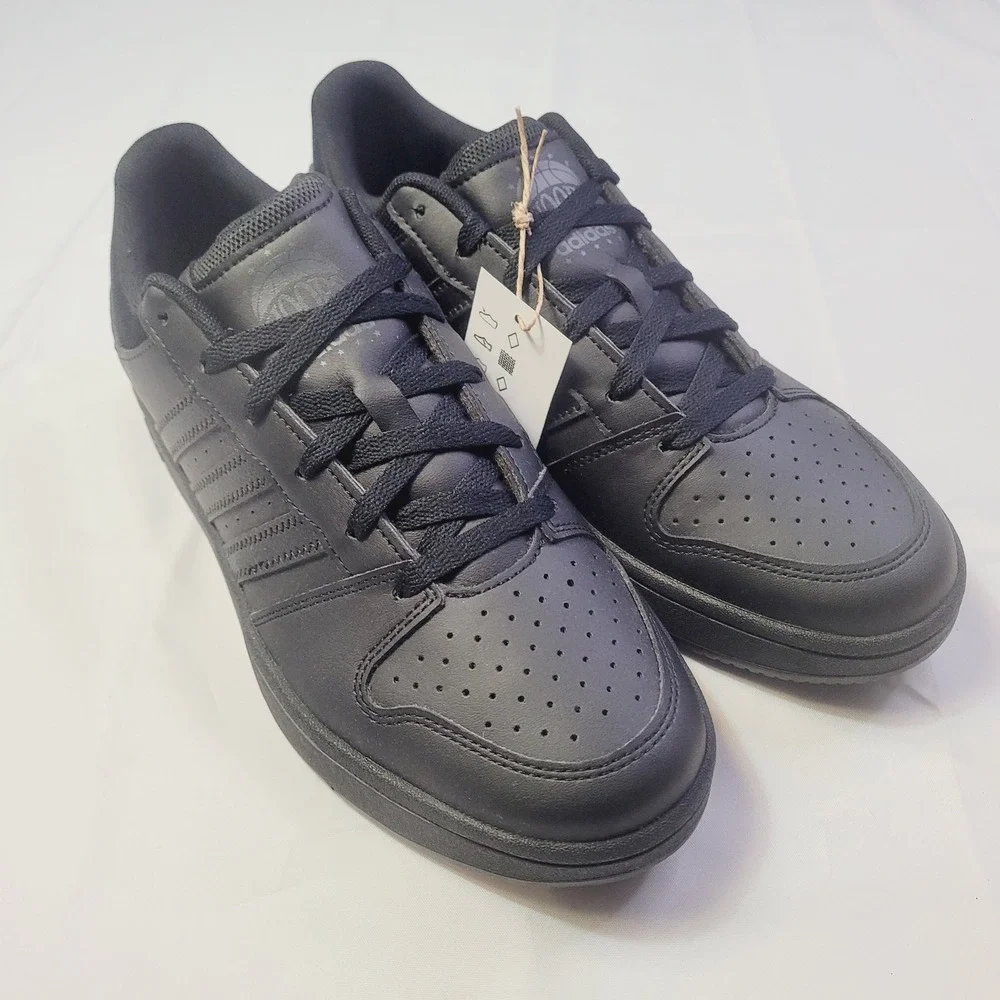 Adidas Mens HOOPS Low Shoes Size 9.5 Black Classic Basketball Sneakers